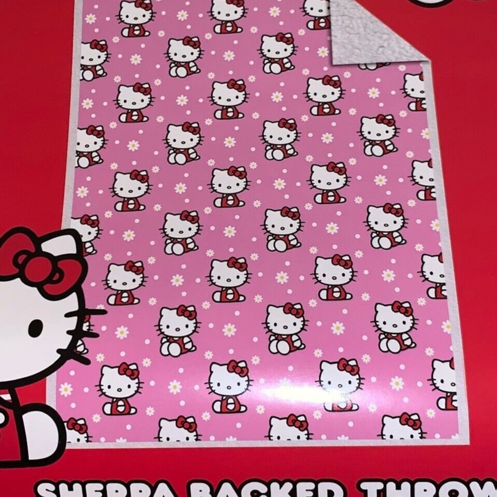 NEW WITH TAGS  Hello Kitty PINK SHERPA blanket 46 x 60